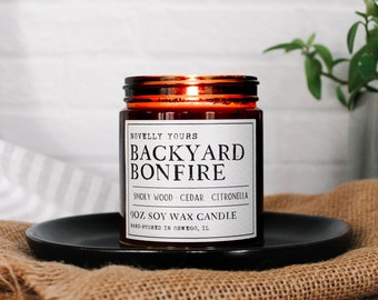 Backyard Bonfire · summer campfire scented soy wax candle