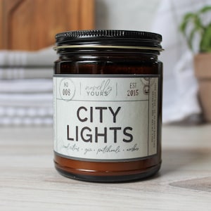 City Lights · travel themed big downtown inspired scented candle