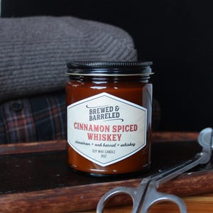 Cinnamon Spiced Whiskey - bourbon fireball themed soy candle - 9oz image 7
