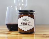Merlot candle - wine lover's gift, red wine scented candle, vineyard decor, 9oz
