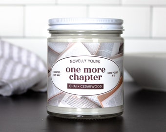 One More Chapter · bookish soy wax candle, literary, literature inspired