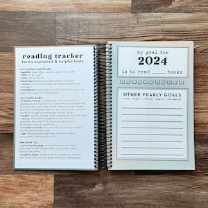 2024 Reading Tracker book log bibliophile notebook reader stats journal image 2