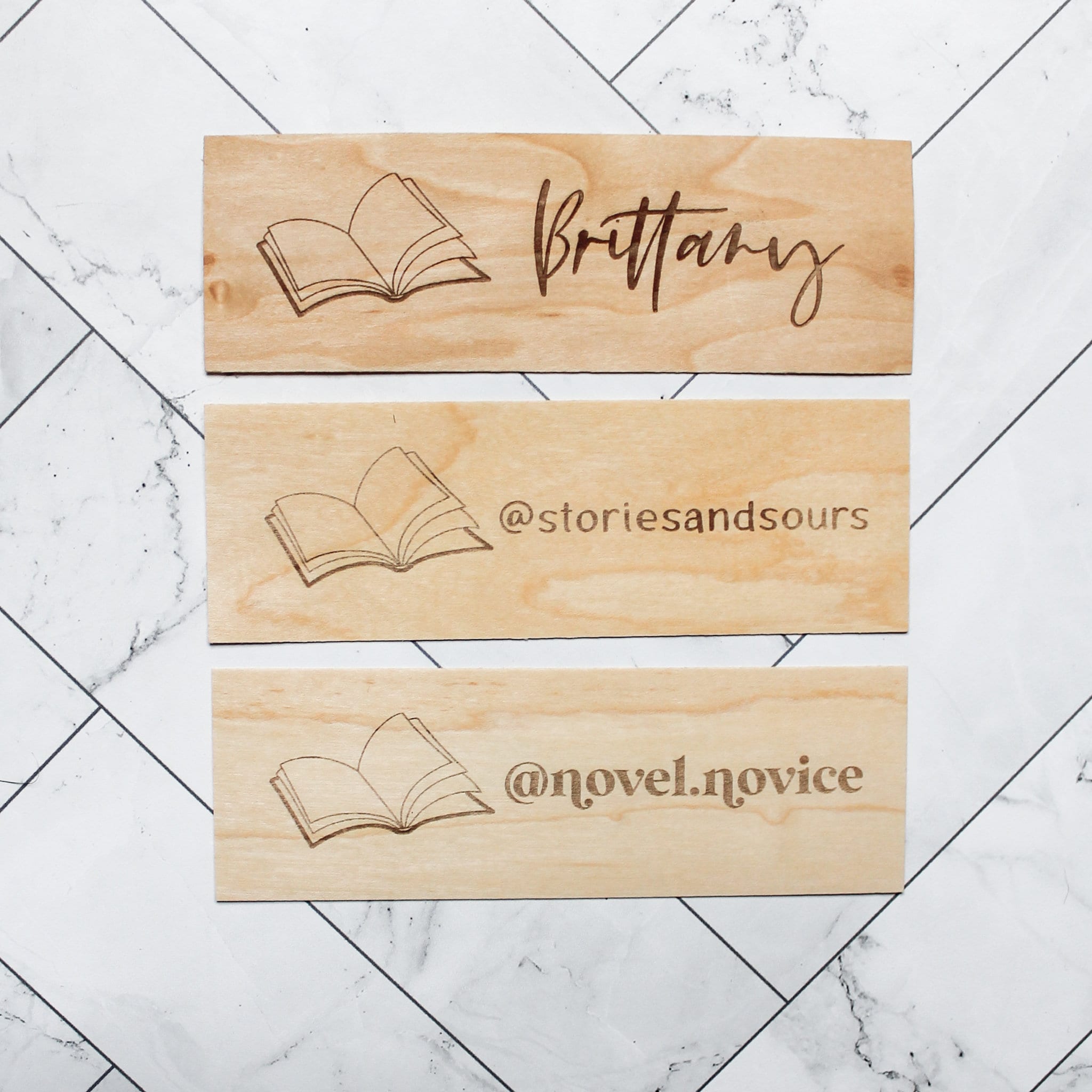 Custom Wood Burned Bookmark · custom Name, Custom Instagram, Booktok ...