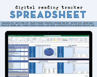 2024 Reading Log & Data Tracker spreadsheet