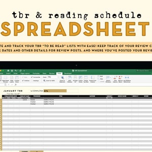 TBR & Review Schedule spreadsheet · set your to be read list, organize your book reviews