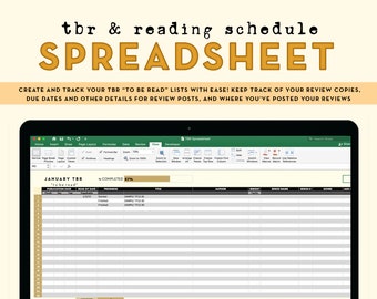 TBR & Review Schedule spreadsheet · set your to be read list, organize your book reviews