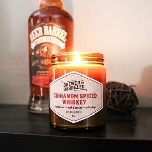 Cinnamon Spiced Whiskey - bourbon fireball themed soy candle - 9oz image 8