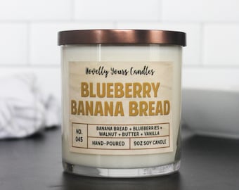 Blueberry Banana Bread · fall bakery inspired scented soy wax candle