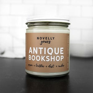 Antique Bookshop candle · Old Book Scent Soy Candle, Unique Book Gift, Library Inspired, Bookish Home Decor
