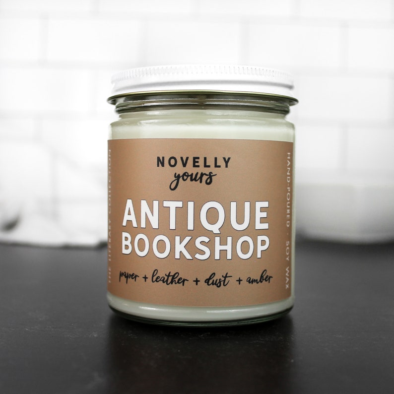 Antique Bookshop · old book store scented soy wax candle 