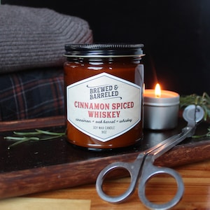 Cinnamon Spiced Whiskey - bourbon fireball themed soy candle - 9oz image 4