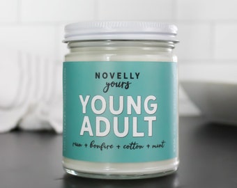 Young Adult · YA lit, coming of age book soy wax candle