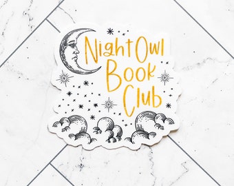 Night Owl Book Club sticker · late nighttime reading decal