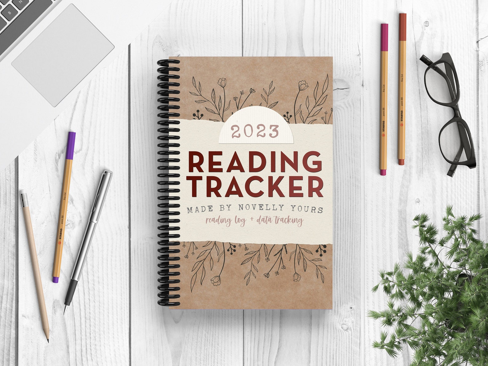 2023 Reading Tracker book Log & Bibliophile Notebook Etsy