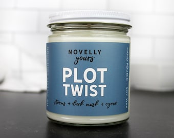 Plot Twist · literary scented candle for readers & authors