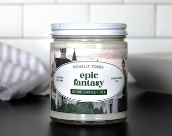 Epic Fantasy · bookish soy wax candle, literary, literature inspired