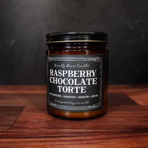 Raspberry Chocolate Torte candle · bakery scented · raspberry, chocolate  cake, amaretto, almond, amber jar