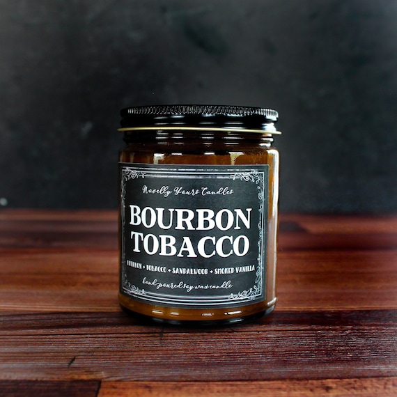 Bourbon Tobacco Scented Candle for Whiskey & Cigar Lovers Etsy