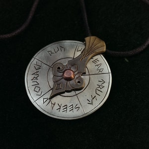 Spinning Monster Hunter&#39;s Oracle pendant medieval fantasy larp steampunk cosplay anglo saxon viking