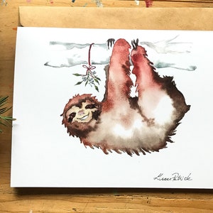 Carte de Noël de paresse, carte de gui, carte blanche d’art