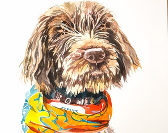 Custom Pet Portrait ,Watercolor Pet Portrait, Commission Painting,Unique Christmas Gift