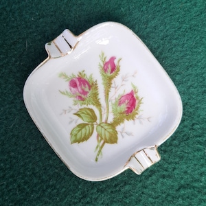 Vintage Fine Porelain Floral Ashtray