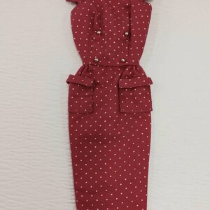 Vintage Barbie Fashion Pak Rust Polka-Dot Sheath Dress