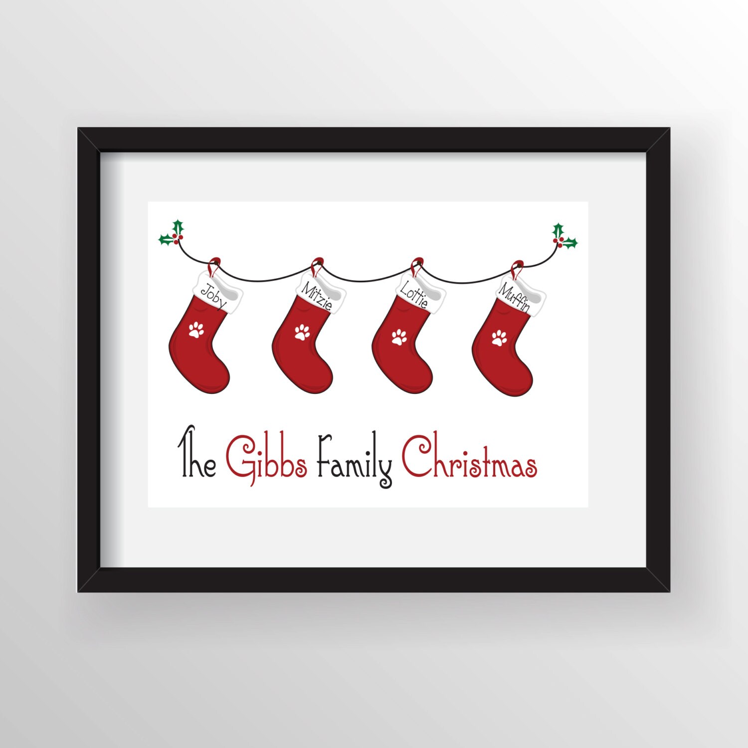 Personalised Framed Family Stockings Christmas Print. Great - Etsy