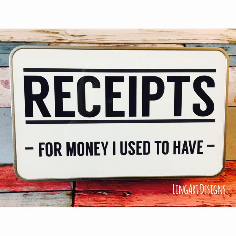Receipts Tin For Personalised Storage