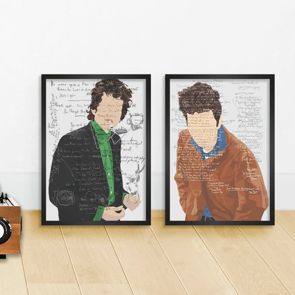 Bob Dylan - Wall Art Prints - The Times they are a Changin - Like a Rolling Stone - American Folk Music - Legend - Song Lyrics - 1960s - 60s