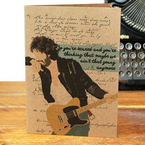 Springsteen Thunder Road Recycled Grußkarte / Wanddruck Songtexte Icon Legende