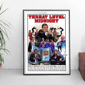 THREAT LEVEL MIDNIGHT - The Office - Dunder Mifflin - A3 Wall Art Print - Mancave Poster - Michael Scarn - Tv comedy - Steve Carell