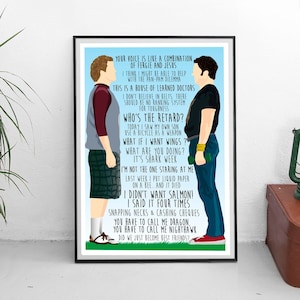 STEPBROTHERS Movie Quotes Wall Art Print  Poster Will Ferrell  Prestige Worldwide  Catalina Wine Mixer  Mancave