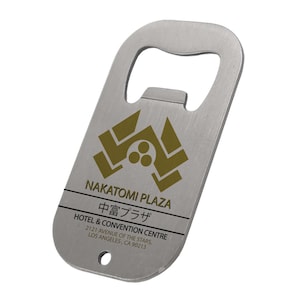 Ouvre-bouteille/porte-clés NAKATOMI Plaza, cadeau pour papa, film Die Hard Beer des années 80