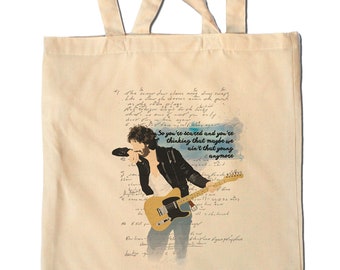 Springsteen Thunder Road  Shopping Tote Bag - 70s Music Born to Run - Song Lyrics