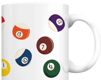 POOL BALL  Coffee Mug  Dad  Nostalgia Sports Games Room Mancave