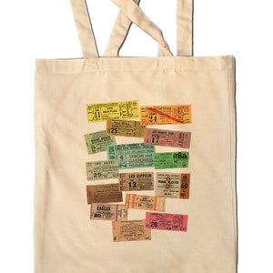 Classic Rock Bands - Vintage Concert Ticket Shopping Bag - Dad - Gift - Music Legends - 60s 70s