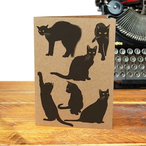 BLACK CAT Grußkarte Glück Witchy Feline Katzenliebhaber Witchy Cat Lady Chat Noir