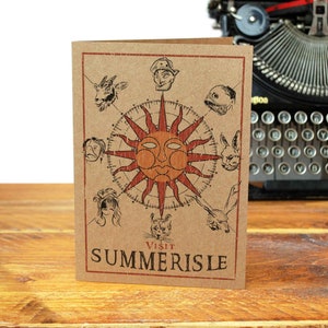Carte de voeux recyclée Summerisle en osier - Horreur classique des années 70 - Écosse - Film culte - Sorcière