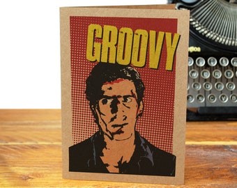 Evil Dead - Ash - Groovy - Recycled Greeting Card - Classic Horror / Comedy - 80s - Bruce Campbell