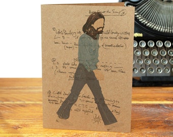 George Harrison  Beatles Here Comes the Sun Recycled Greeting Card  Song Lyrics 60s  Abbey Road