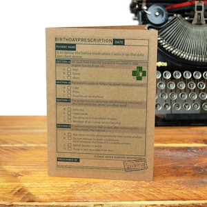 Get DRUNK  Prescription Birthday Card   ADULT Humour - Hangover - Drinking - Beer - Alcohol - Inappropriate - Joke - Humor - Wasted
