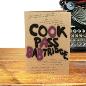 Cook Pass Babtridge Greeting Card  Alan Partridge  Classic Comedy Linton Travel Tavern