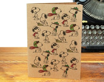 Snoopy Dark And Stormy Night Greeting Card Typewriter Etsy