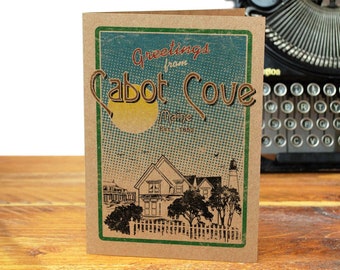 Cabot Cove - Greeting Card - Murder She Wrote - Recycled - TV Show - Jessica Fletcher - Murder Mystery - 80s - 90s