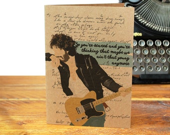 Springsteen - Thunder Road - Recycled Greeting Card - Song Lyrics - Icon - Legend