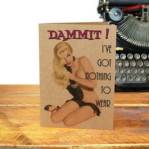 Sexy Anspielung Pin Up Girl Grußkarte Vintage Burlesque frech 50er Jahre