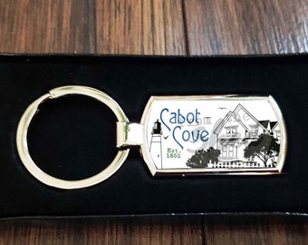 Cabot Cove Key Ring  Key Fob  Murder She Wrote  TV Show  Jessica Fletcher  Murder - 80s TV