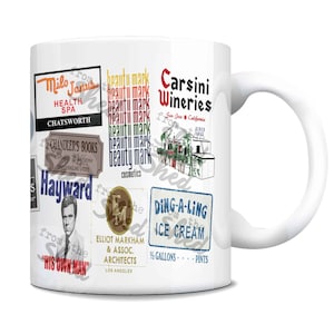 Columbo VILLAINS Coffee Mug  Murder Peter Falk  TV show 70s Cop Carsini  Milo Janus  Santini  Ding a Ling  Beauty Mark