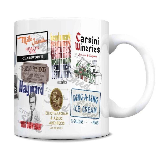 Columbo VILLAINS - Coffee Mug - Murder - Peter Falk - TV show - 70s - Carsini - Milo Janus - Santini - Ding a Ling - Beauty Mark